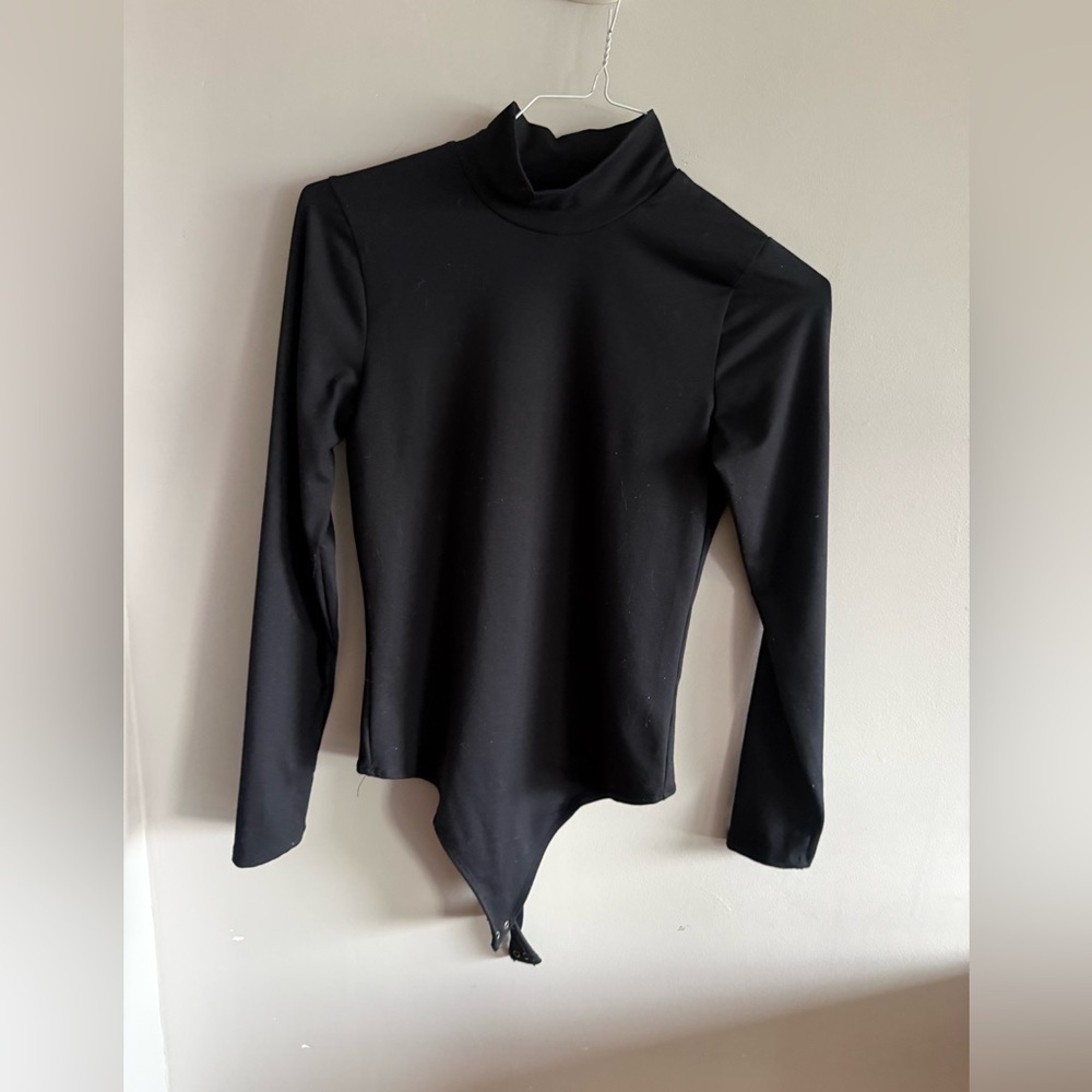Abercrombie & Fitch Black Turtleneck Bodysuit Size M Long Sleeve Stretch Basic